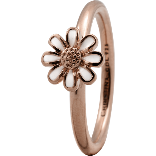 Image of Christina Collect rosa forgyldt samle ring - Marguerite med emalje